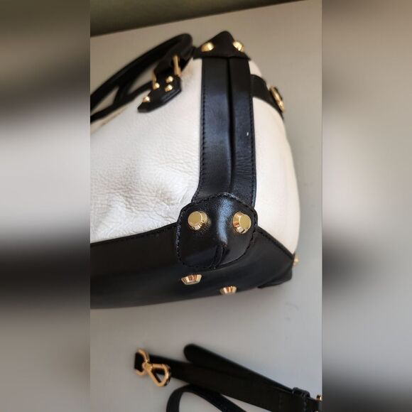 Michael Michael Kors Taryn Satchel Crossbody Bag Black/White - Picture 12 of 12